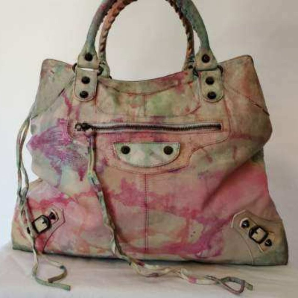 Balenciaga Graffiti Velo giant City bag pink blue red green neo classic work dye - Picture 3 of 14